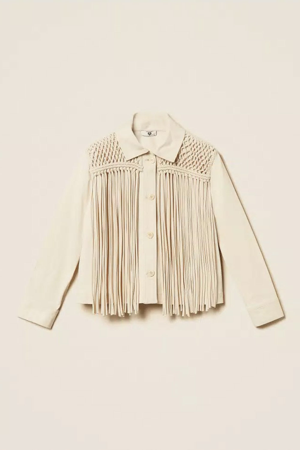 TwinSet - Giacca in bull con frange