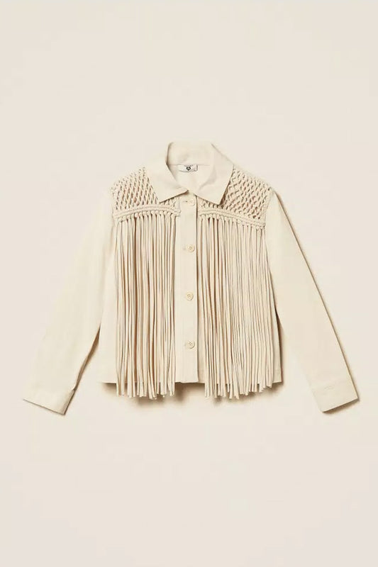 TwinSet - Giacca in bull con frange