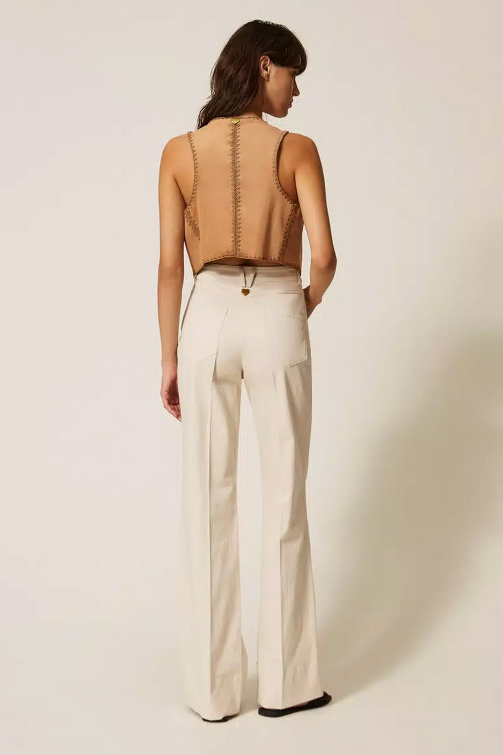 TwinSet - Pantaloni wide leg in bull