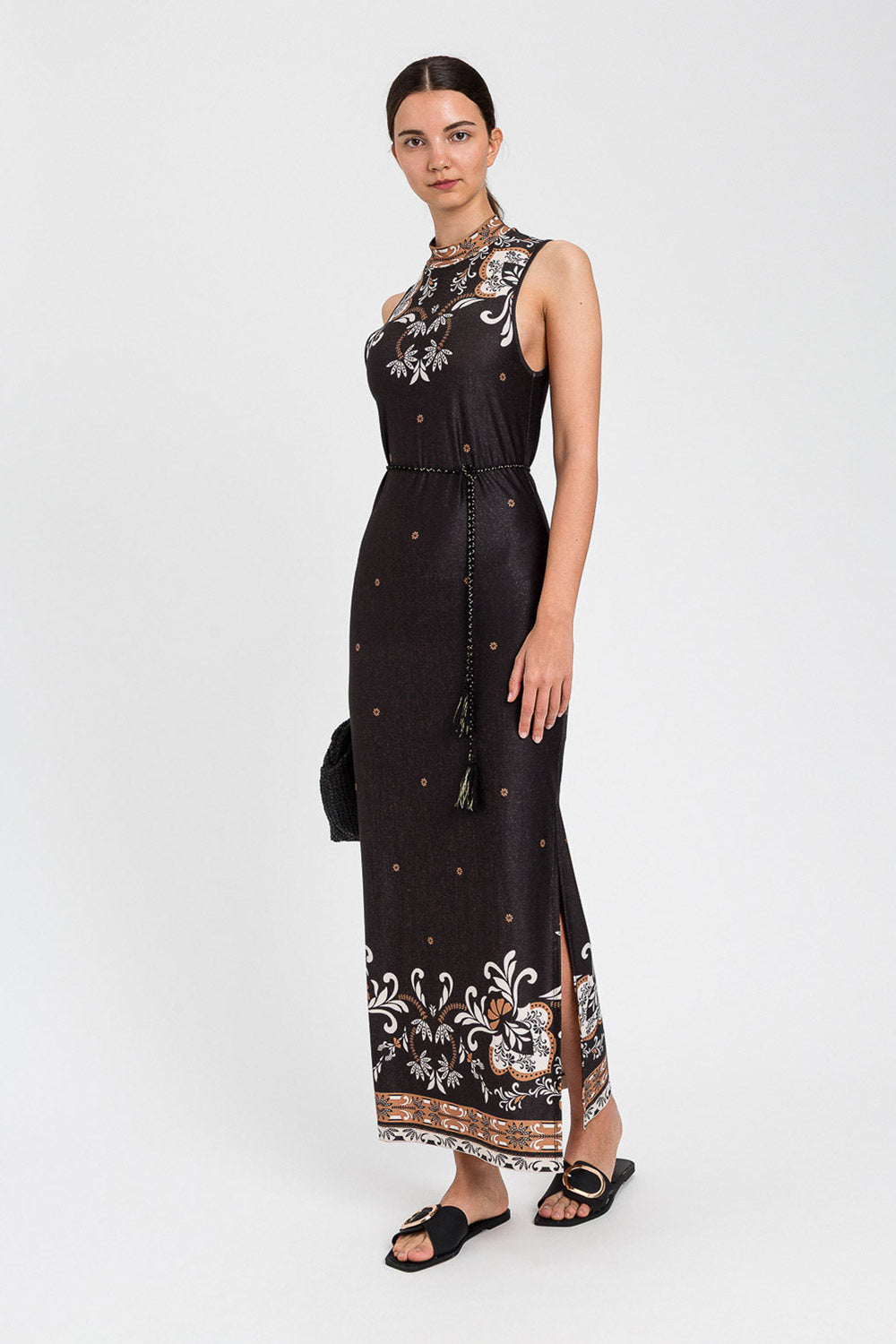 TwinSet - Abito lungo smanicato St. Foulard