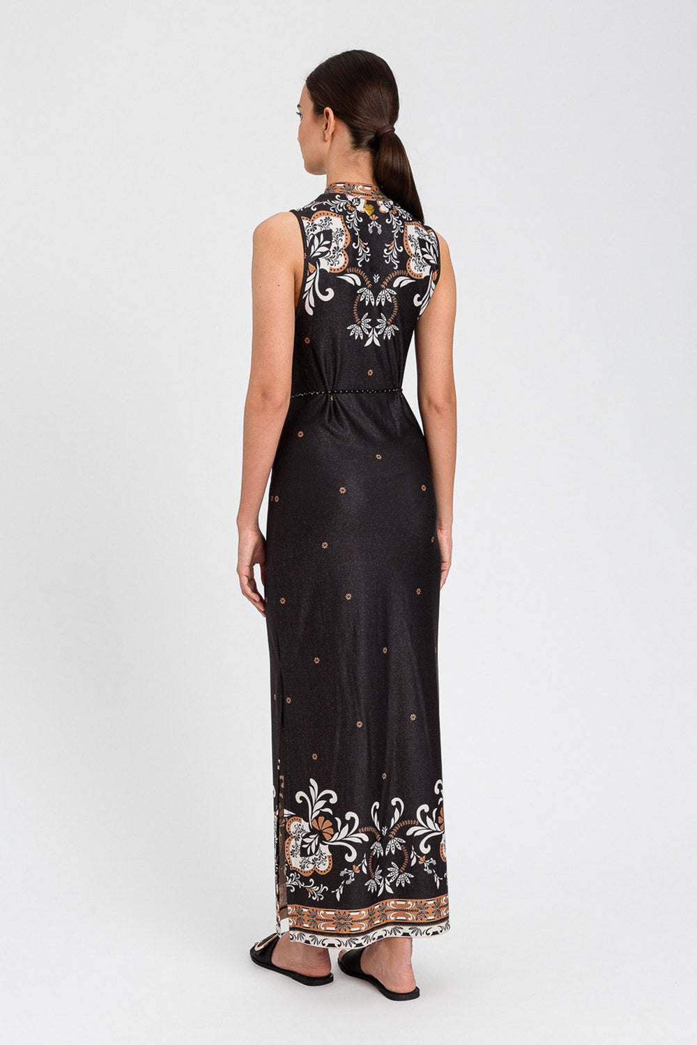 TwinSet - Abito lungo smanicato St. Foulard