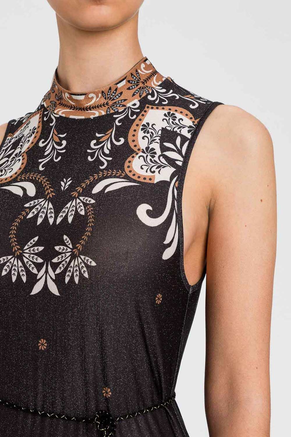 TwinSet - Abito lungo smanicato St. Foulard
