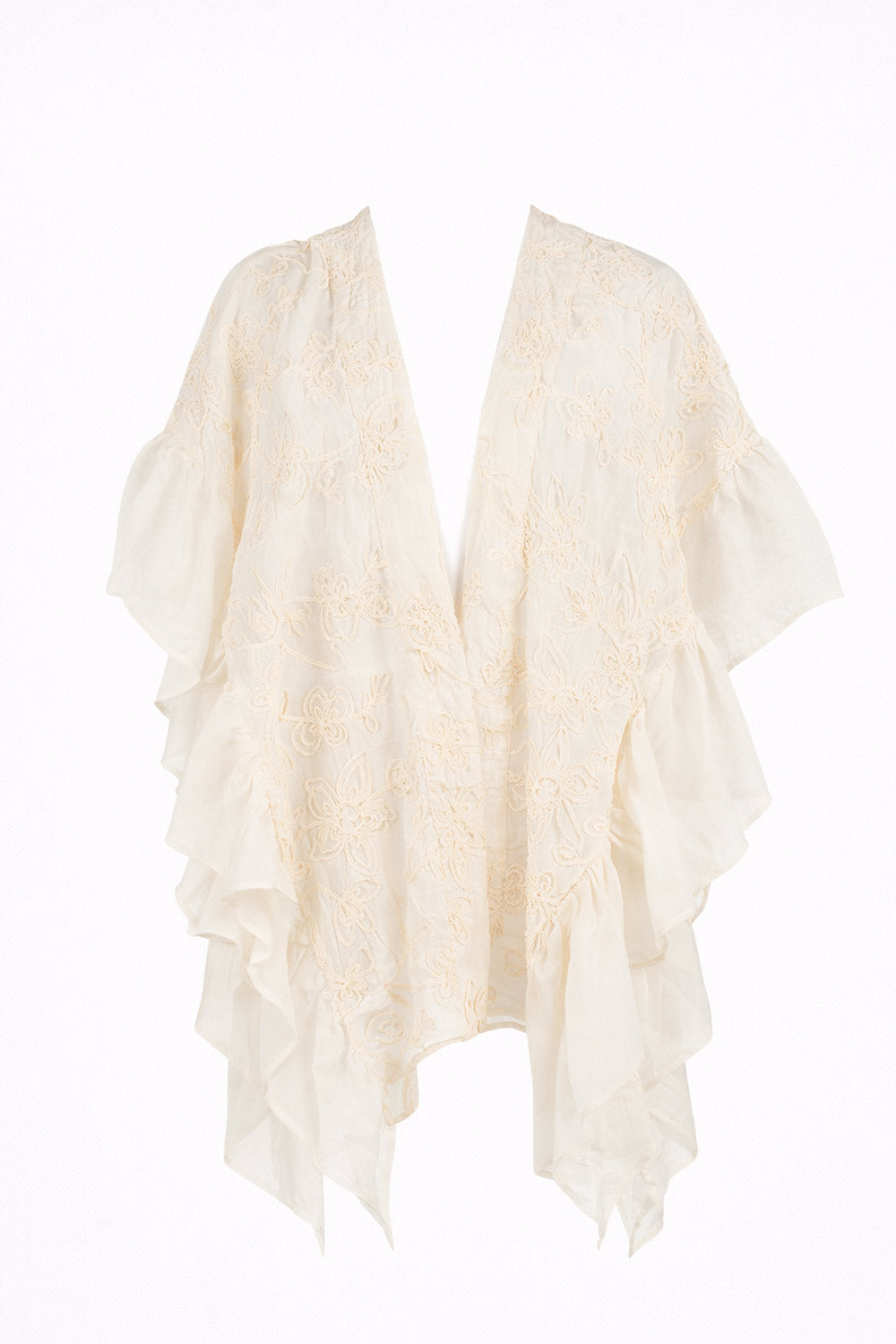 TwinSet - Poncho in tessuto floreale