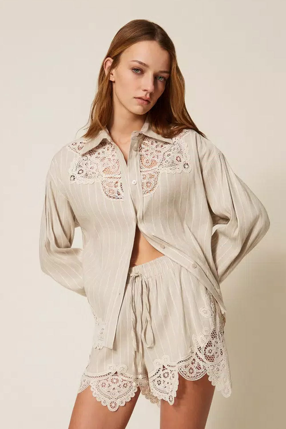 TwinSet - Shorts in misto lino