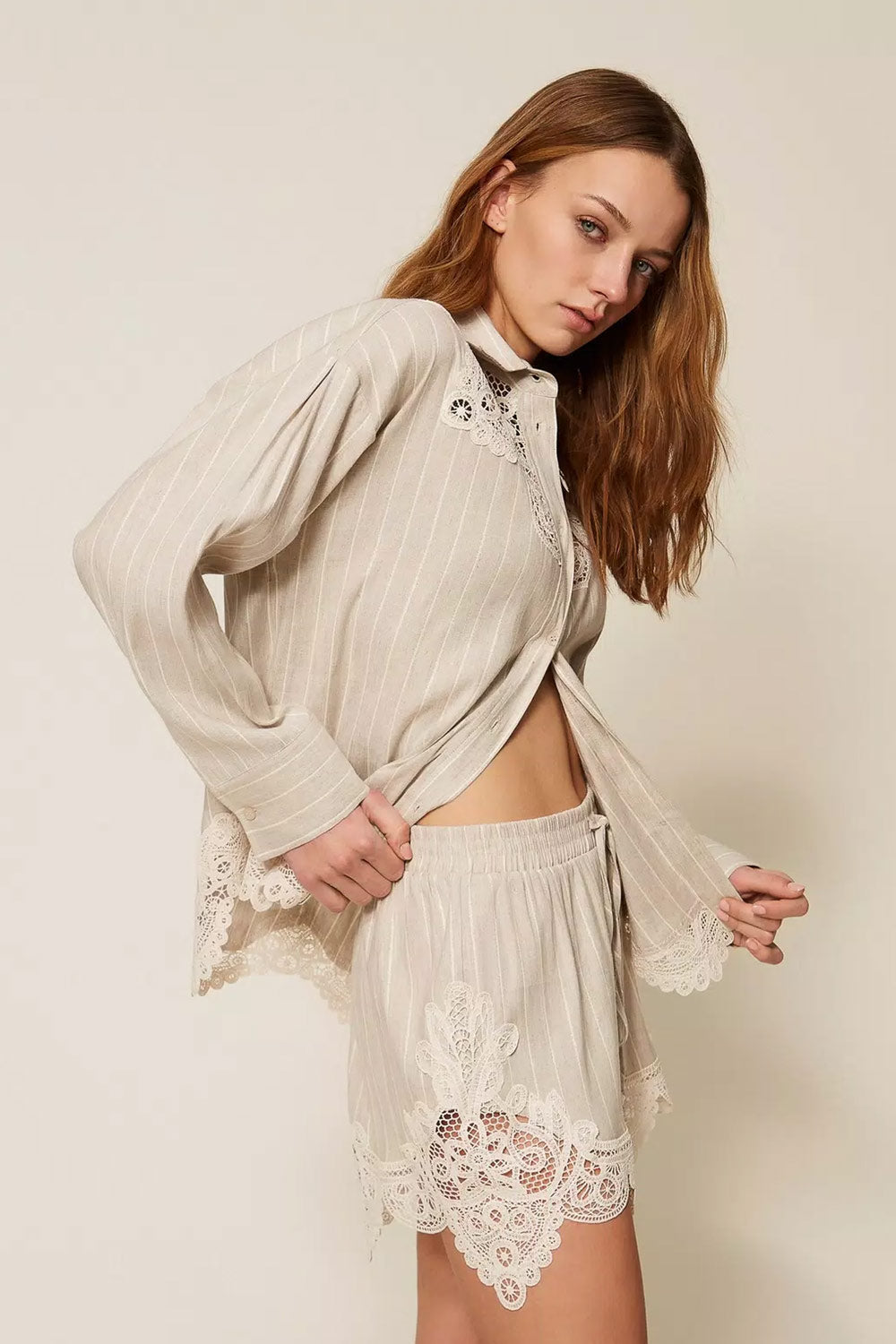 TwinSet - Shorts in misto lino