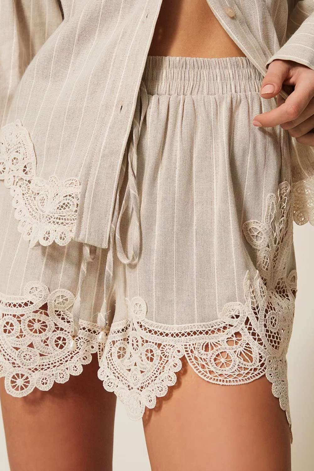TwinSet - Shorts in misto lino