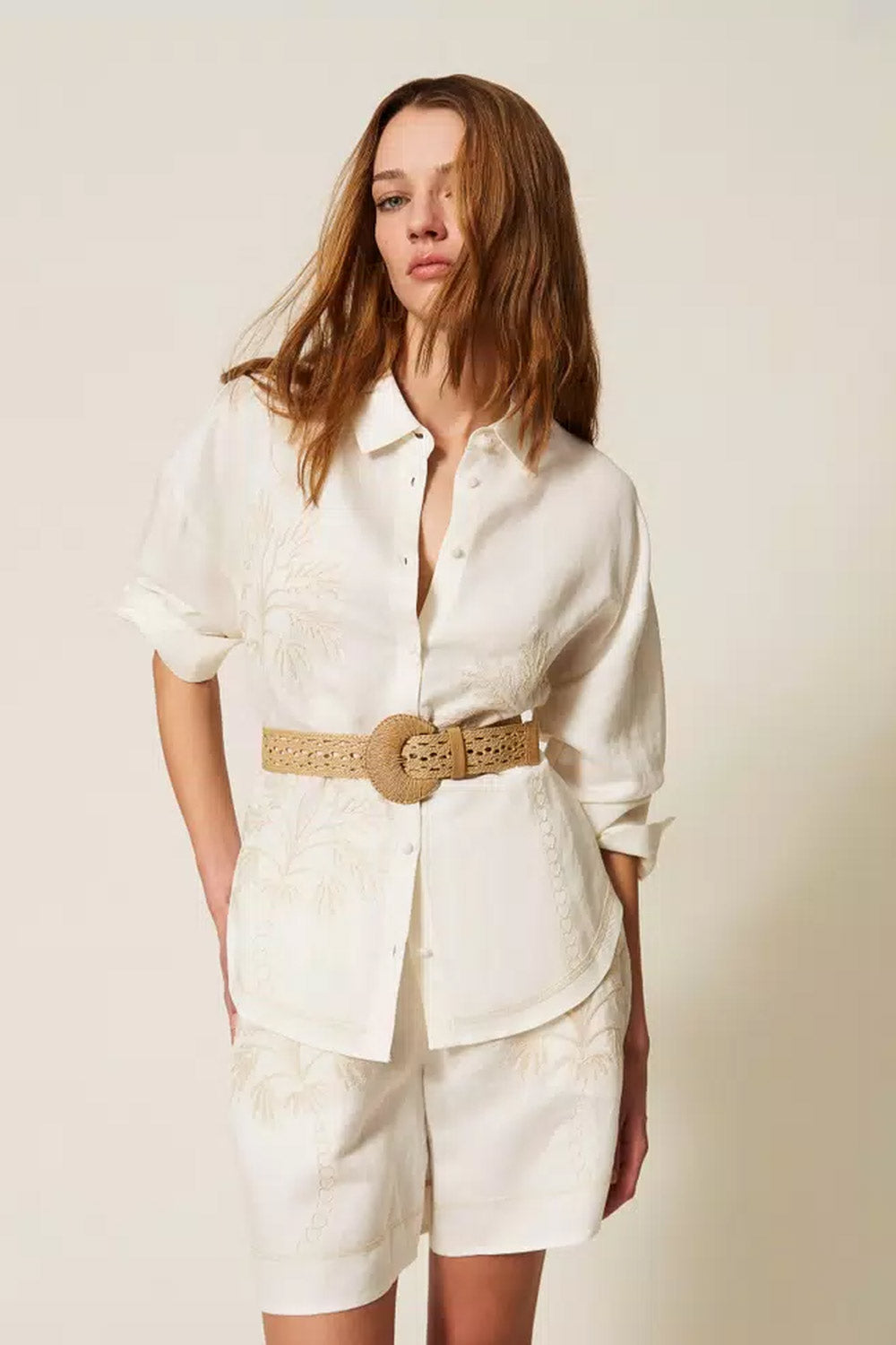 TwinSet - Camicia M/L con ricamo 261LM2MAA 13584