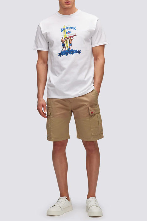 Sundek - T-shirt Stampa Sundek HERITAGE M639TEJY300 00600 Bianca