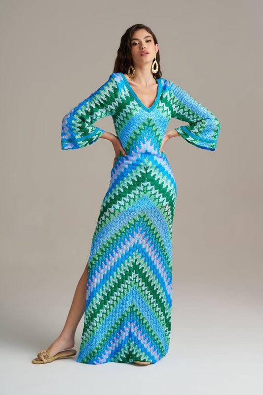 Donna Abito Lungo PHO FIRENZE Rachel Multicolor Made in Italy