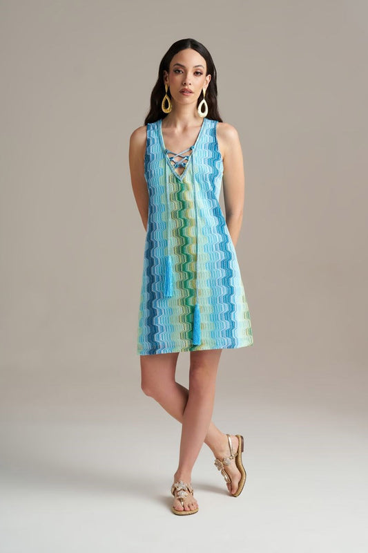 Donna Abito Corto PHO FIRENZE Rachel Azzurro Made in Italy