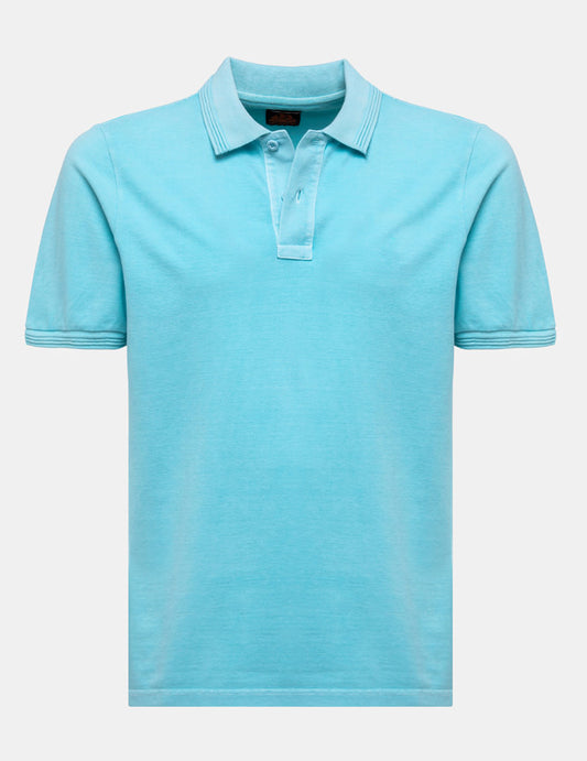 Sundek - Polo Mini Logo in Piquet Turchese