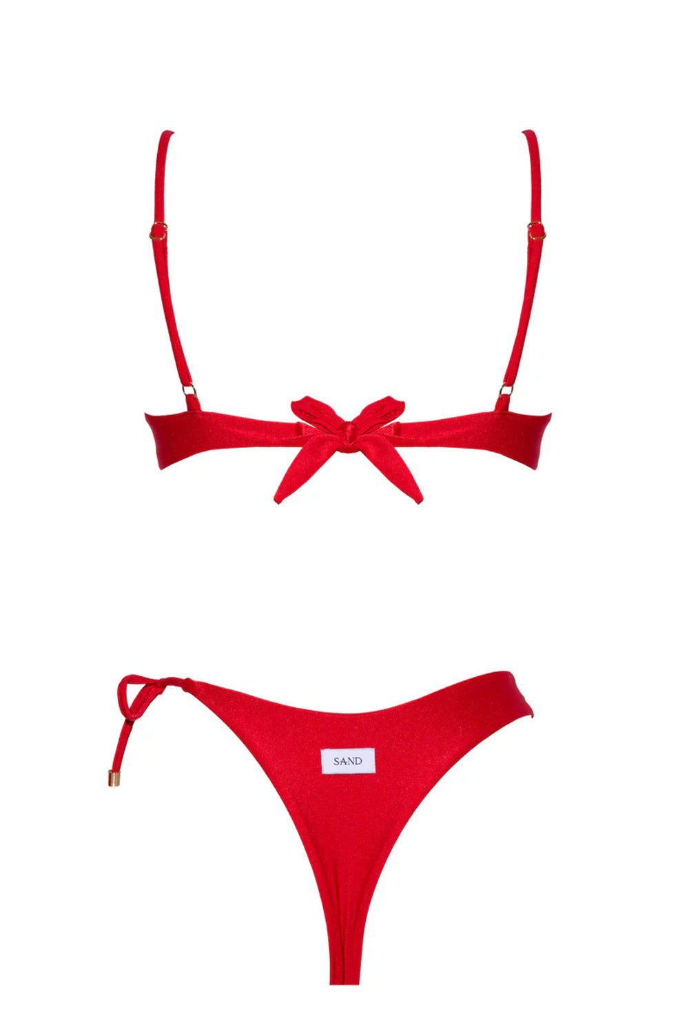 Donna Bikini HADLEY Venere SAND Lycra Lucida Rosso Ibisco