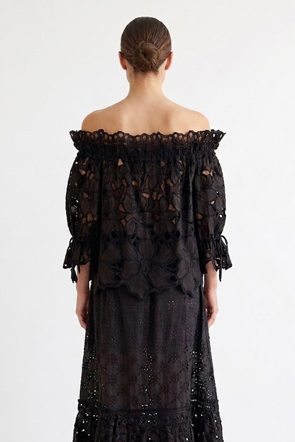 Donna Blusa Ermanno Scervino in Cotone Ricamo Sangallo Nero