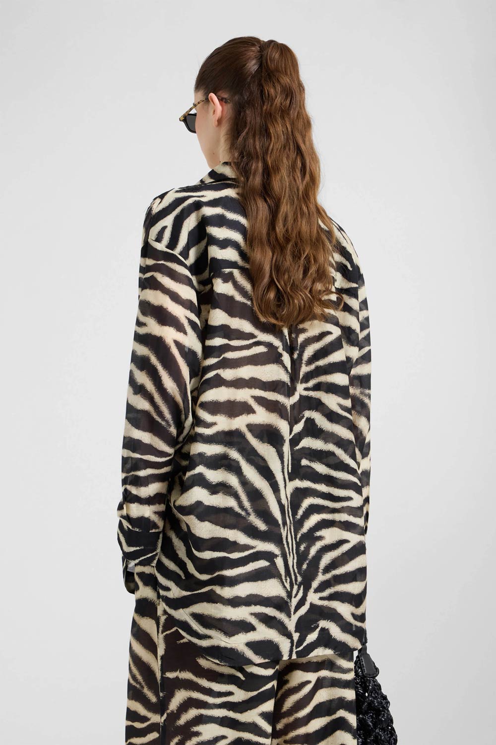 Donna Camicia Ermanno Scervino in Cotone e Seta Zebra Pizzo Rebrodé