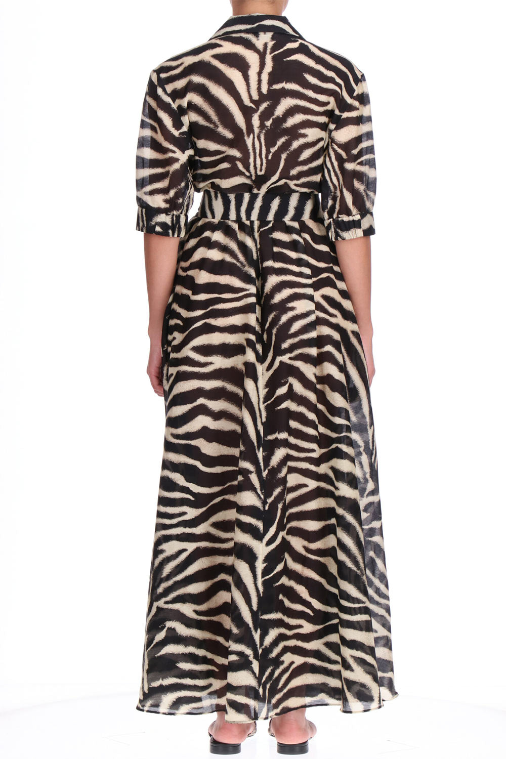 Donna Abito Chemisier Ermanno Scervino in Cotone e Seta Zebra Lungo