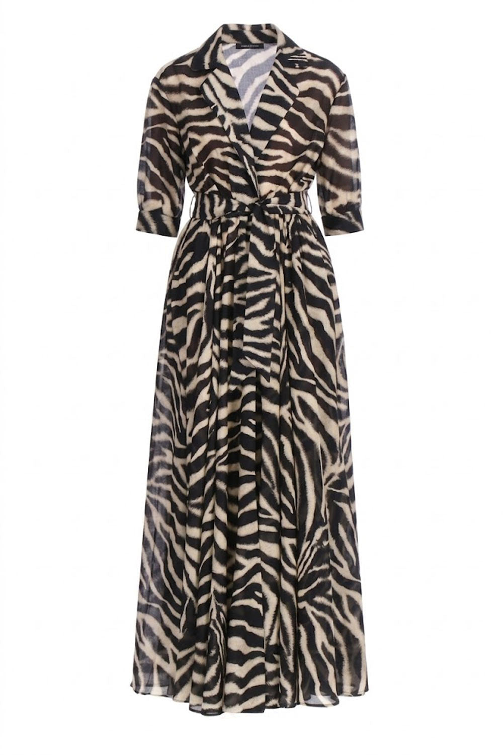 Donna Abito Chemisier Ermanno Scervino in Cotone e Seta Zebra Lungo