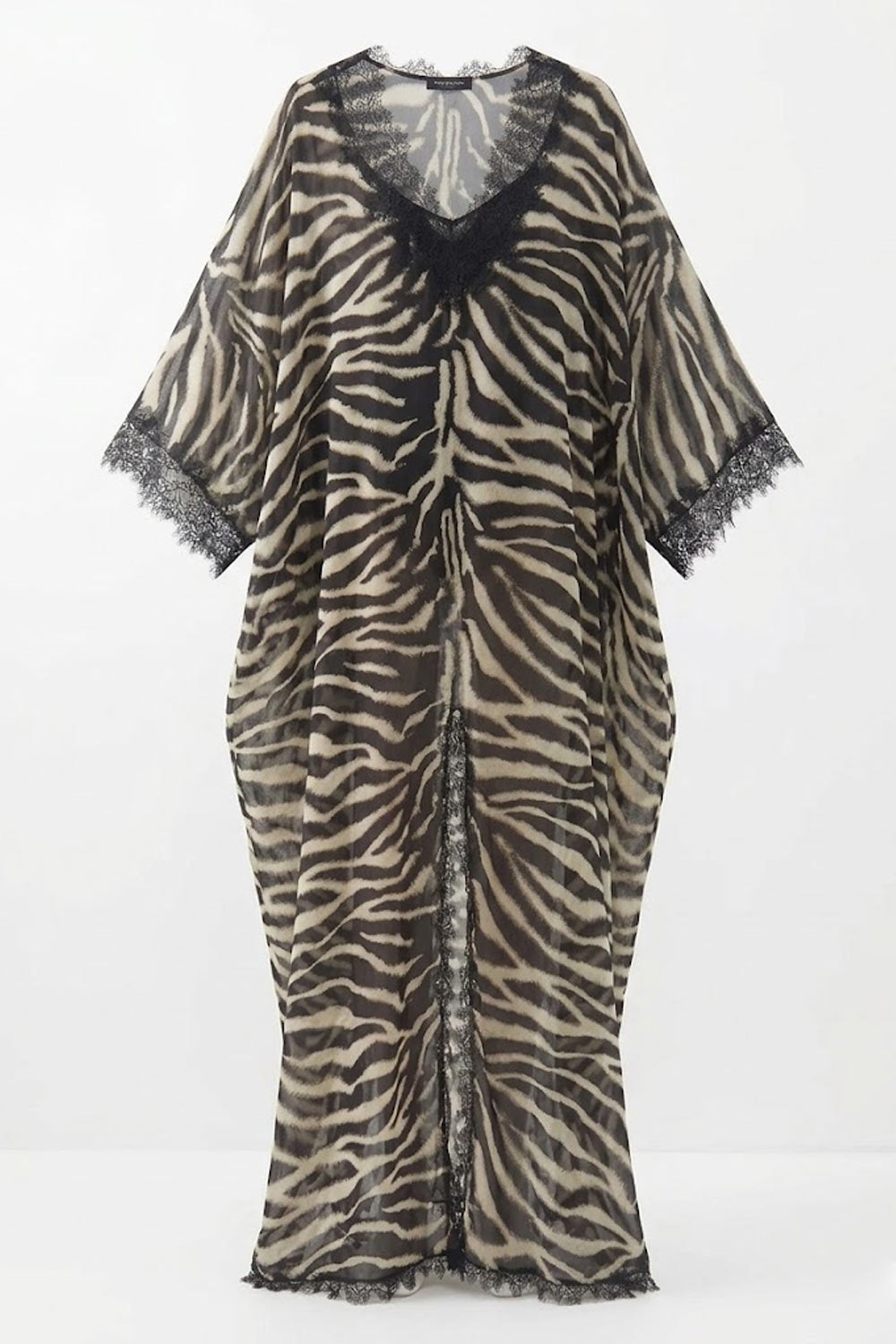 Donna Caftano Ermanno Scervino in Cotone e Seta Zebra Pizzo Rebrodé