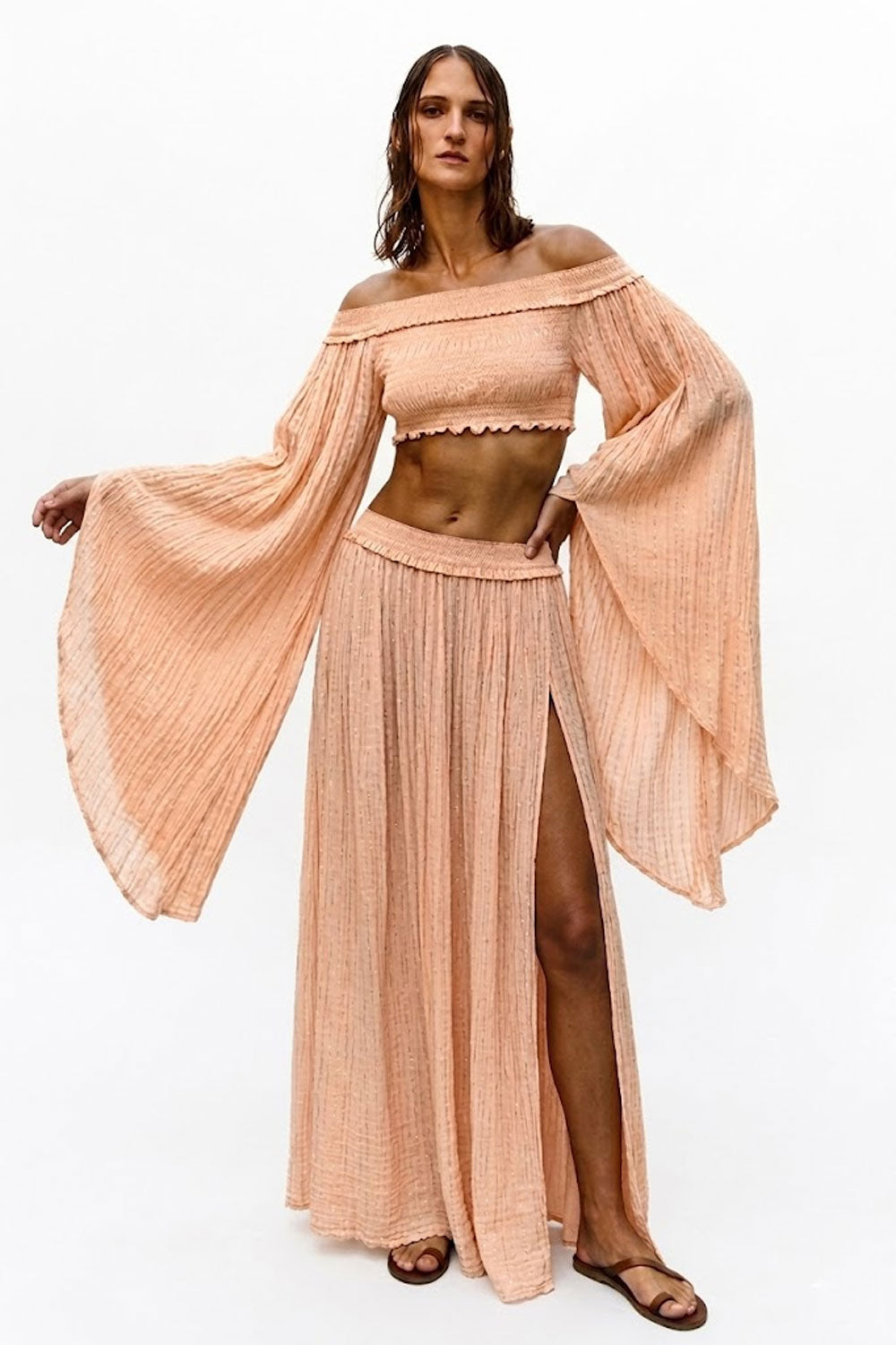 Donna Set Gonna Hamsa e Top Esmeralda CHRISTIAN ZEN in Cotone e Lurex