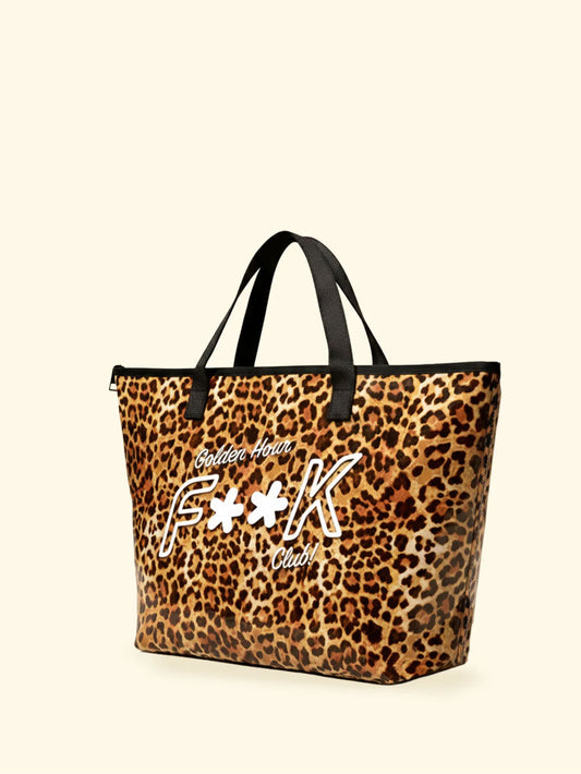 Donna Maxi Bag FK Trasparente Eco PVC con Logo e Chiusura Zip