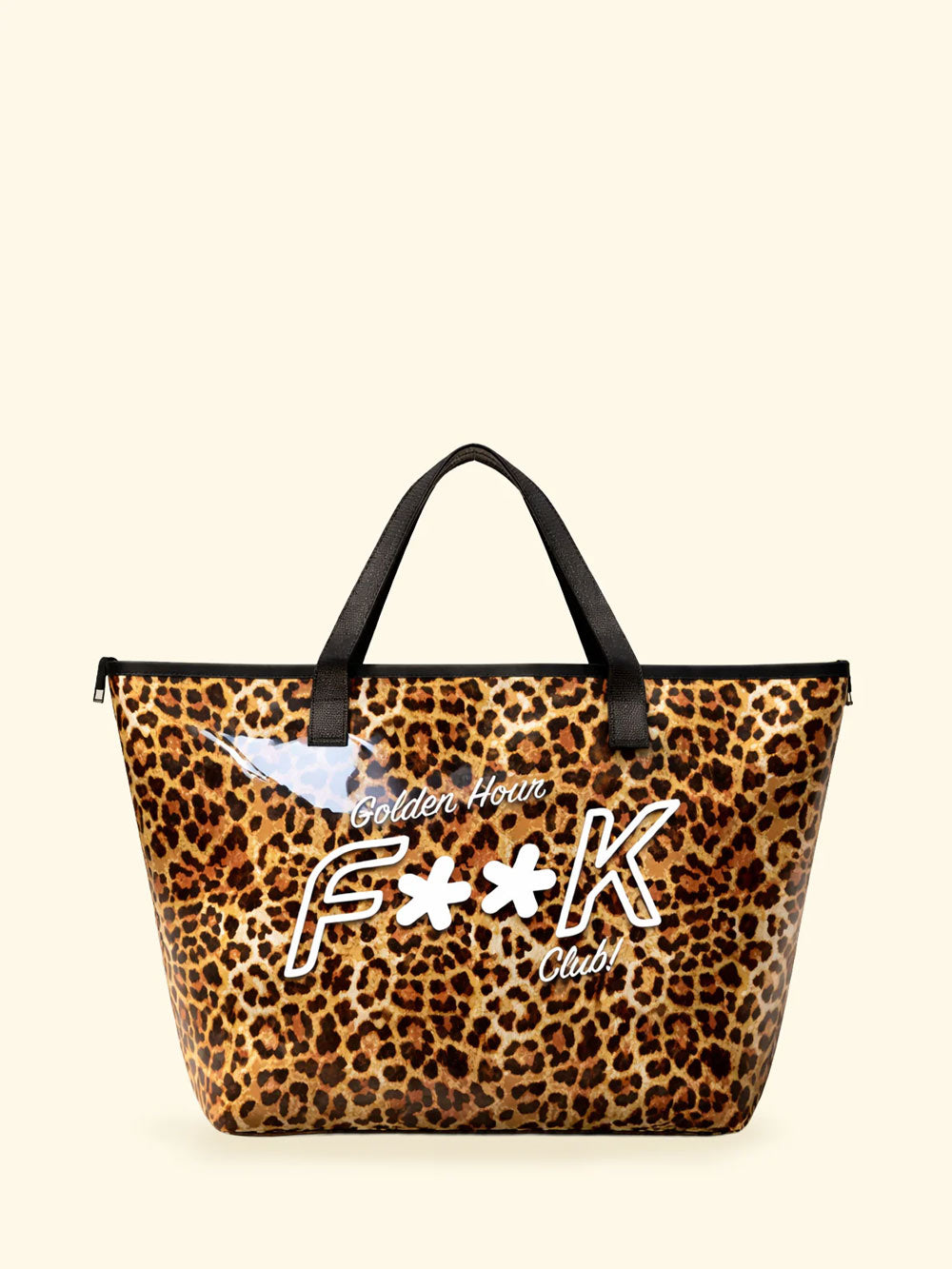 Donna Maxi Bag FK Trasparente Eco PVC con Logo e Chiusura Zip
