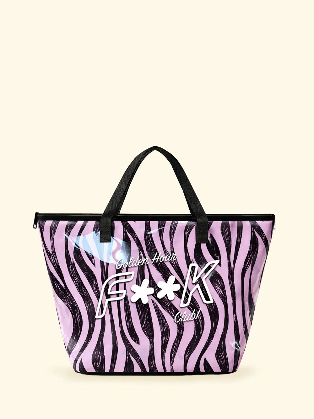 Donna Maxi Bag FK Trasparente Eco PVC con Logo e Chiusura Zip X06