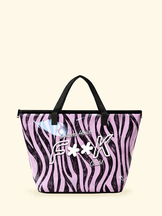 Donna Maxi Bag FK Trasparente Eco PVC con Logo e Chiusura Zip X06