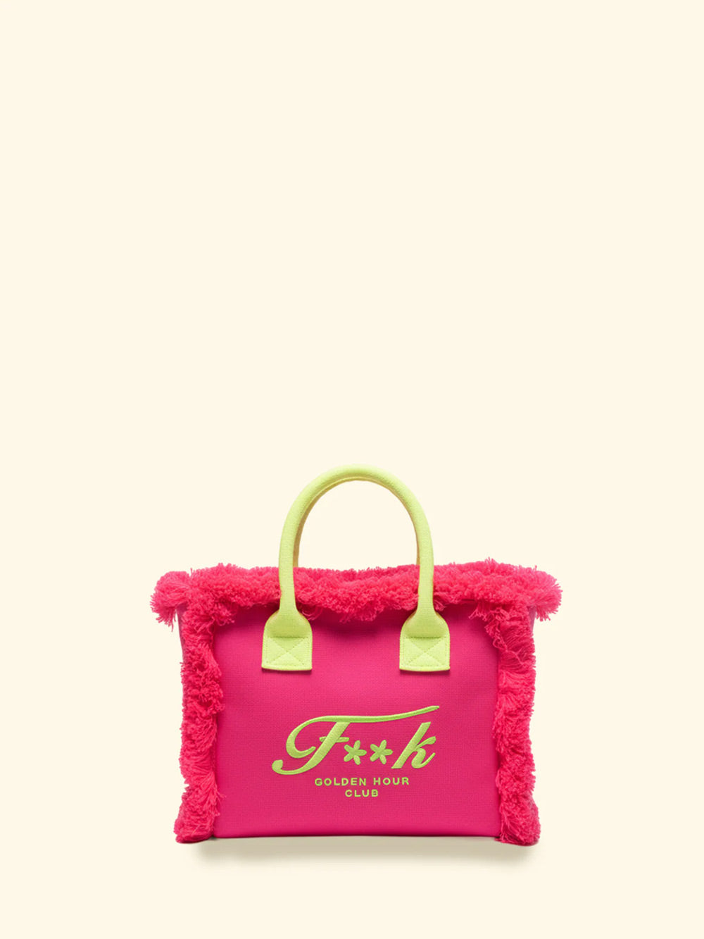 Donna Borsa Cesto FK Fuxia Cotone Zip e Tracolla Removibile