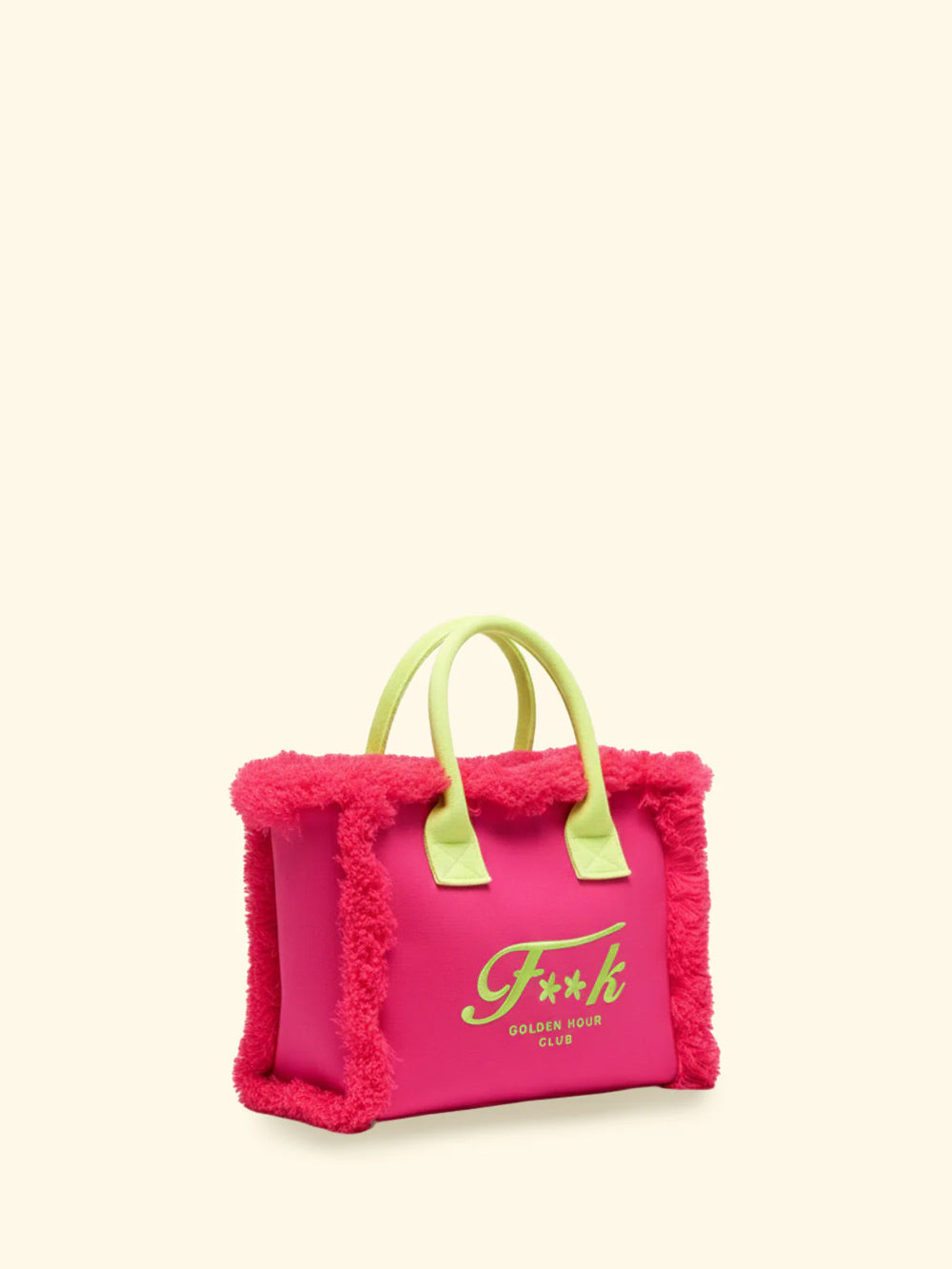 Donna Borsa Cesto FK Fuxia Cotone Zip e Tracolla Removibile
