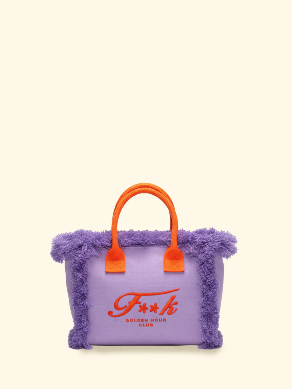 Donna Borsa Cesto FK Violet Cotone Zip e Tracolla Removibile