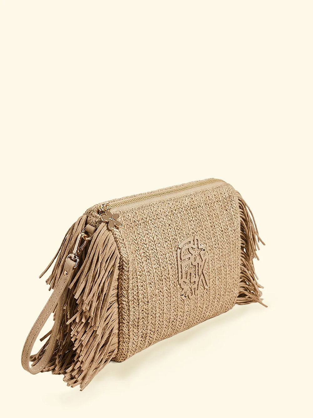 Donna Maxi Pochette FK Paglia Frange Laterali