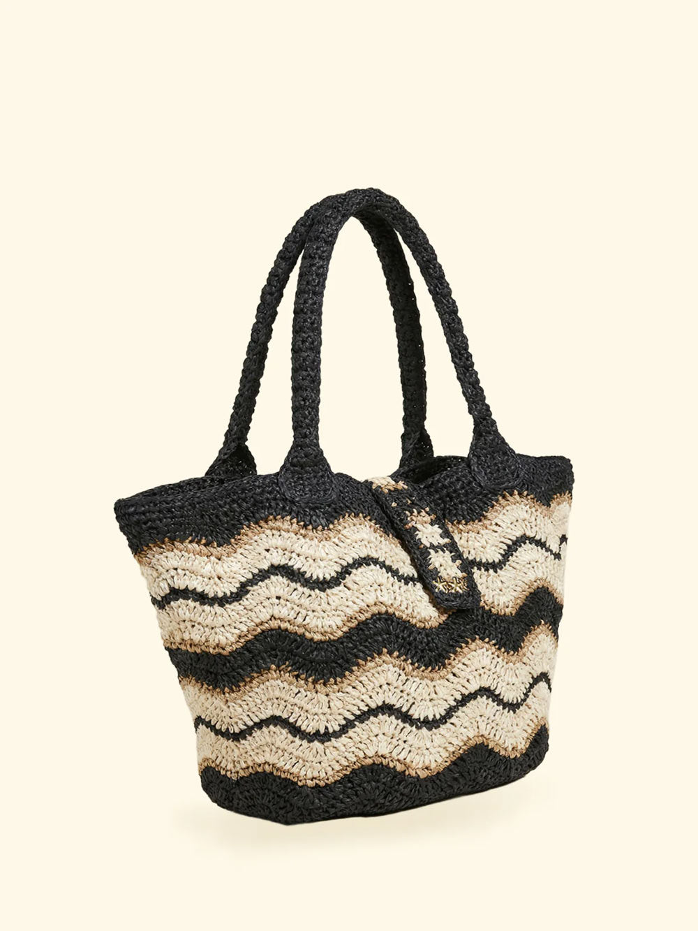 Maxi Bag Donna Paglia Uncinetto FK Bottone Frontale