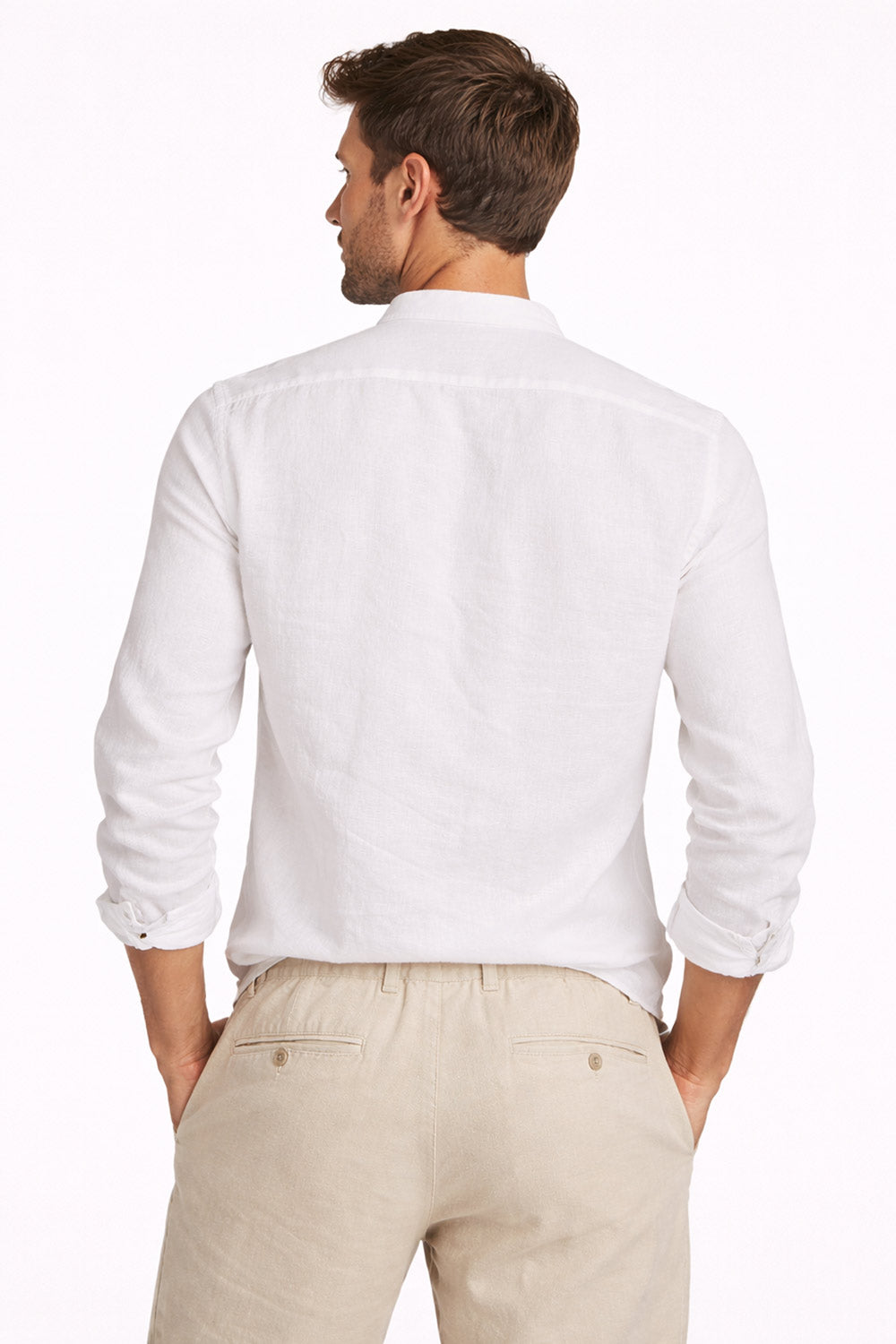 Mastricamiciai - Camicia in Lino senza Collo
