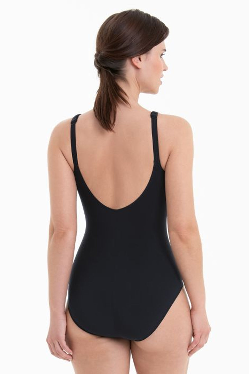 Donna Costume Intero Anita Michelle Modellante Nero Scollo a Cuore
