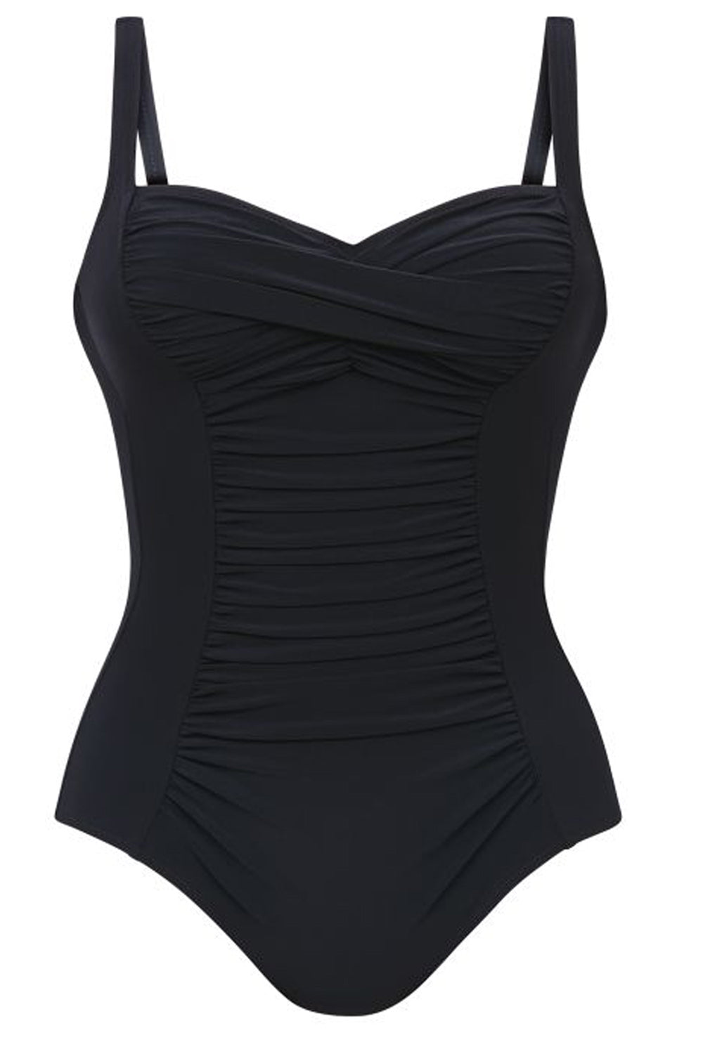 Donna Costume Intero Anita Michelle Modellante Nero Scollo a Cuore