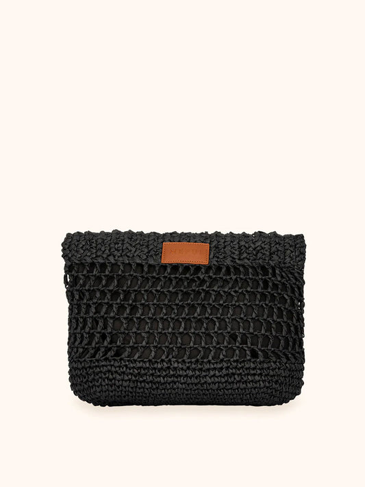 Donna Maxi Pochette Me Fui Rafia Nero Magnete
