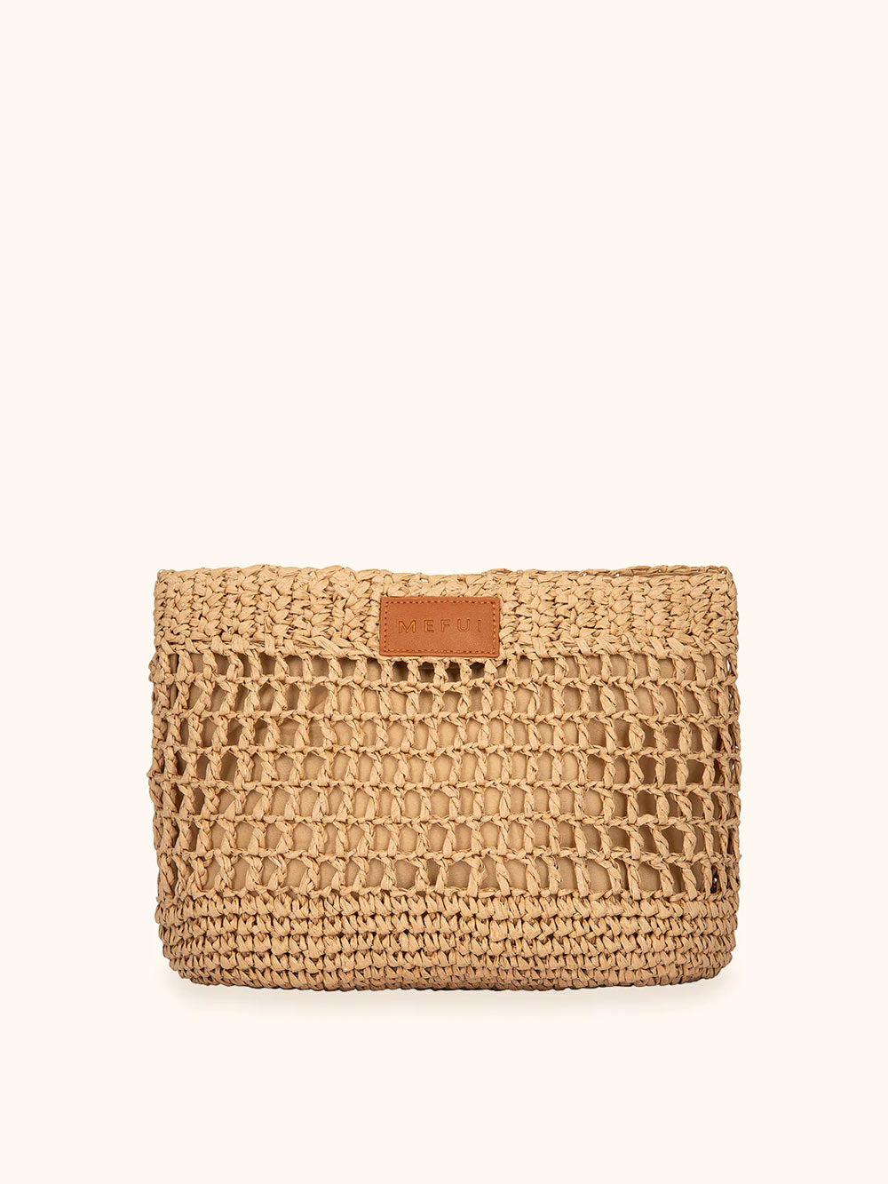 Donna Maxi Pochette Me Fui Rafia Marrone Chiaro Magnete