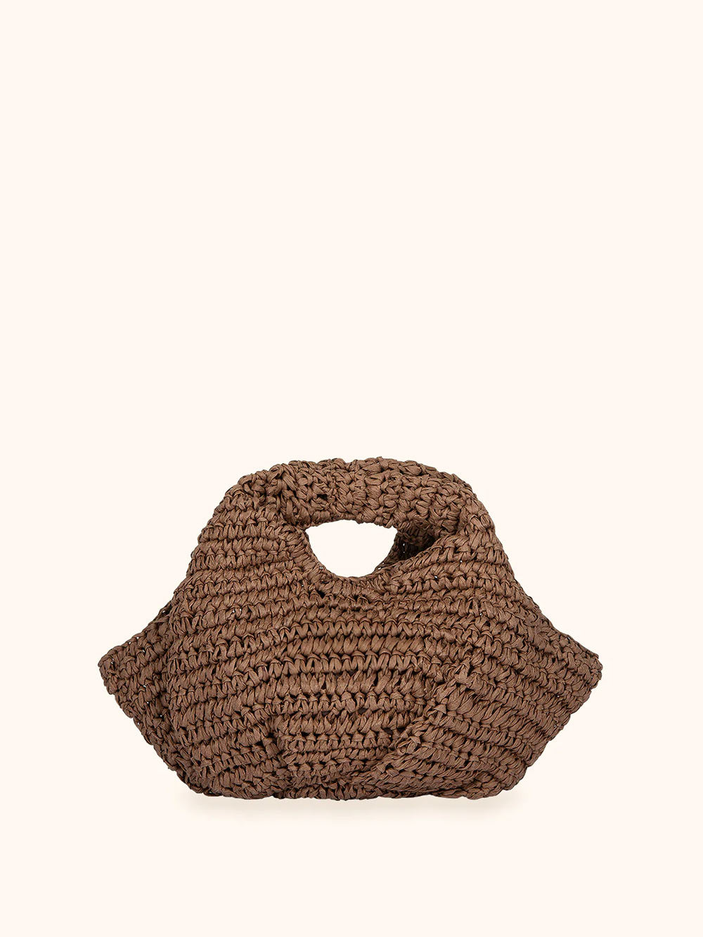 Donna Borsa Mini Me Fui Rafia Marrone Magnete Fodera Interna