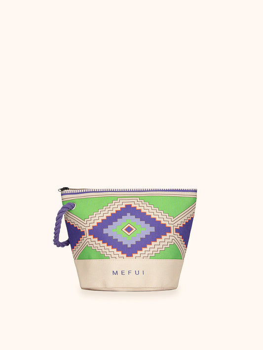 Donna Pochette Me Fui Fantasia Geometrica Green Zip Laccetto