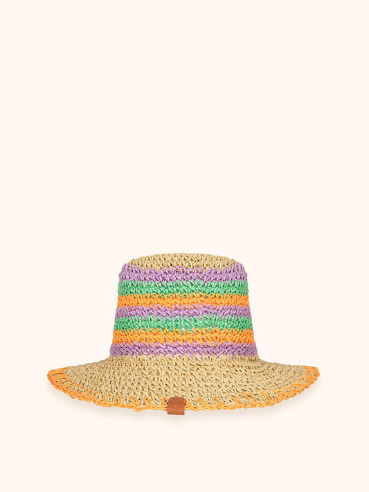 Donna Cappello Me Fui Paglia Beige Multicolor Tesa Media