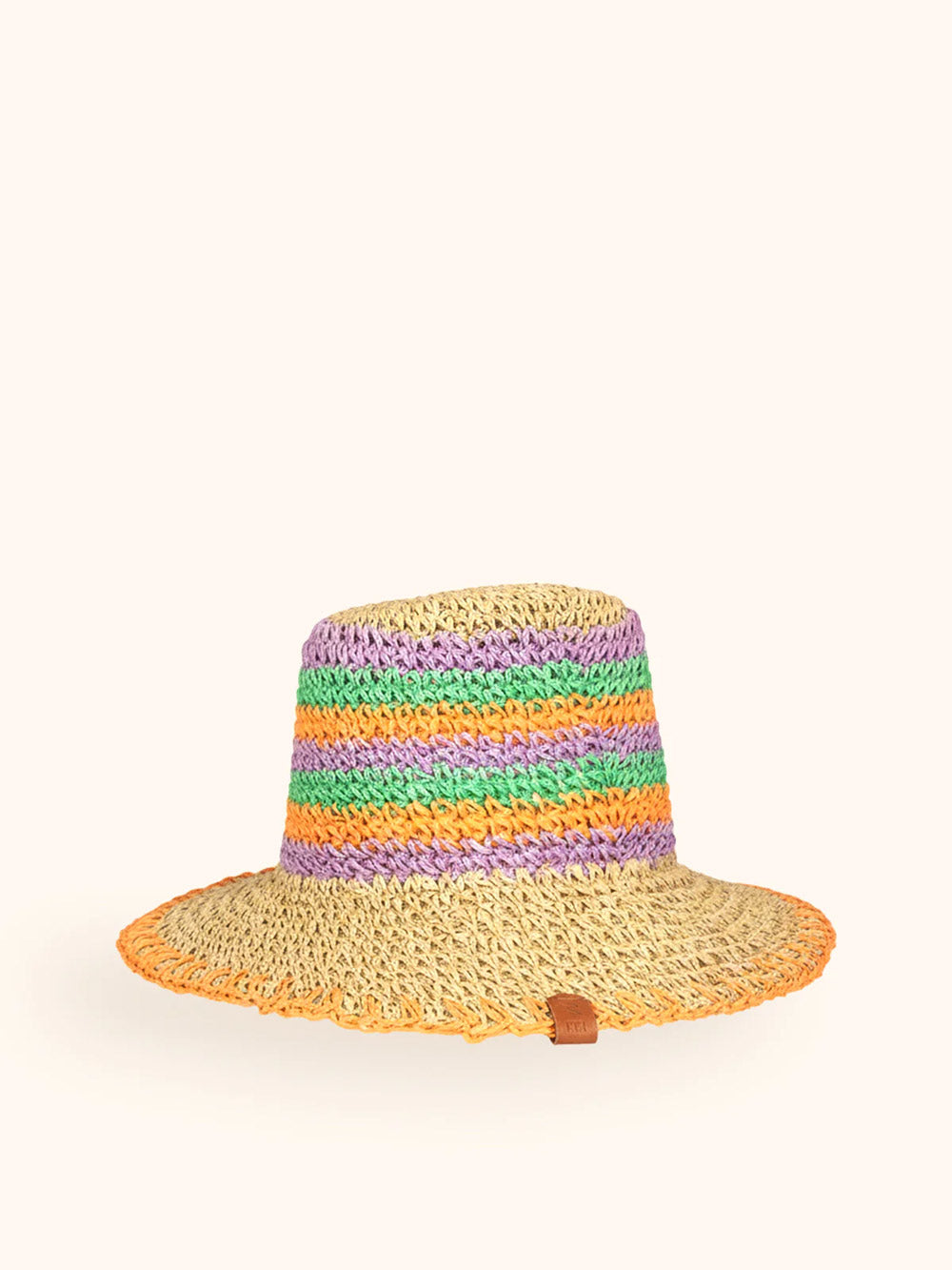 Donna Cappello Me Fui Paglia Beige Multicolor Tesa Media