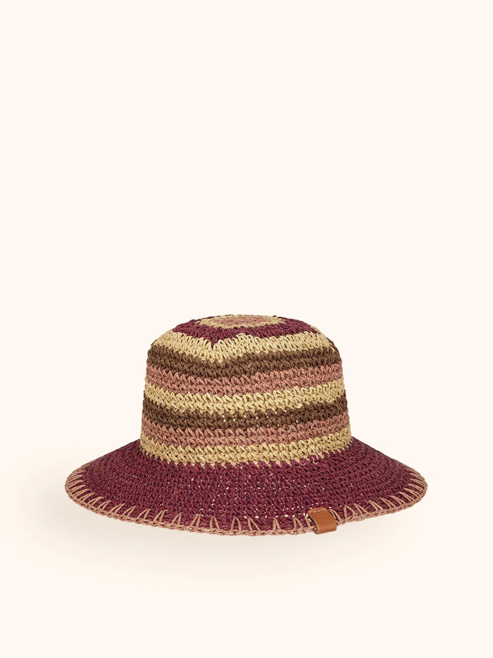 Donna Cappello Me Fui Paglia Plum Multicolor Tesa Media