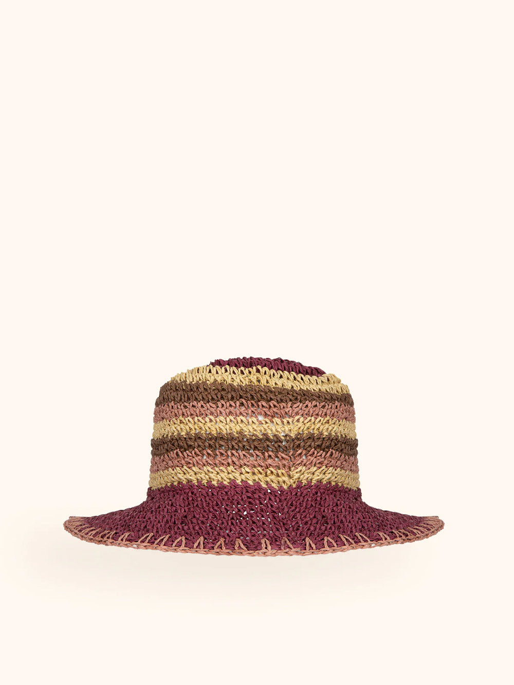 Donna Cappello Me Fui Paglia Plum Multicolor Tesa Media