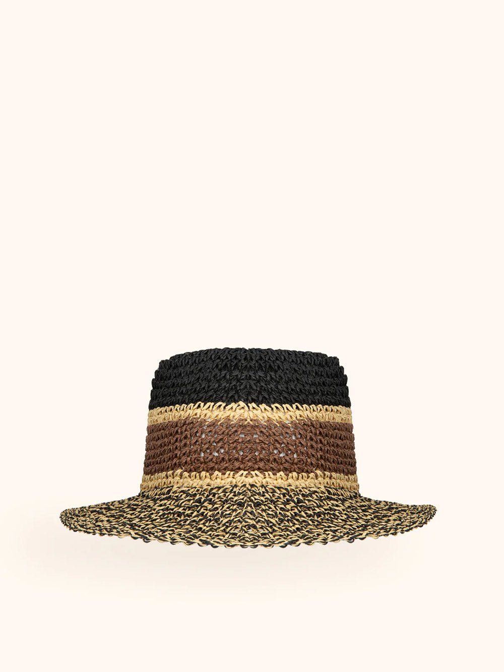 Donna Cappello Me Fui Paglia Nero Multicolor Tesa Media MA26-SW0220BK