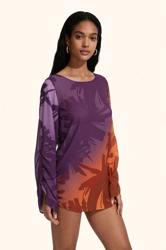 Donna Abito Corto Me Fui Georgette Fantasy Tropicale Scollo Schiena