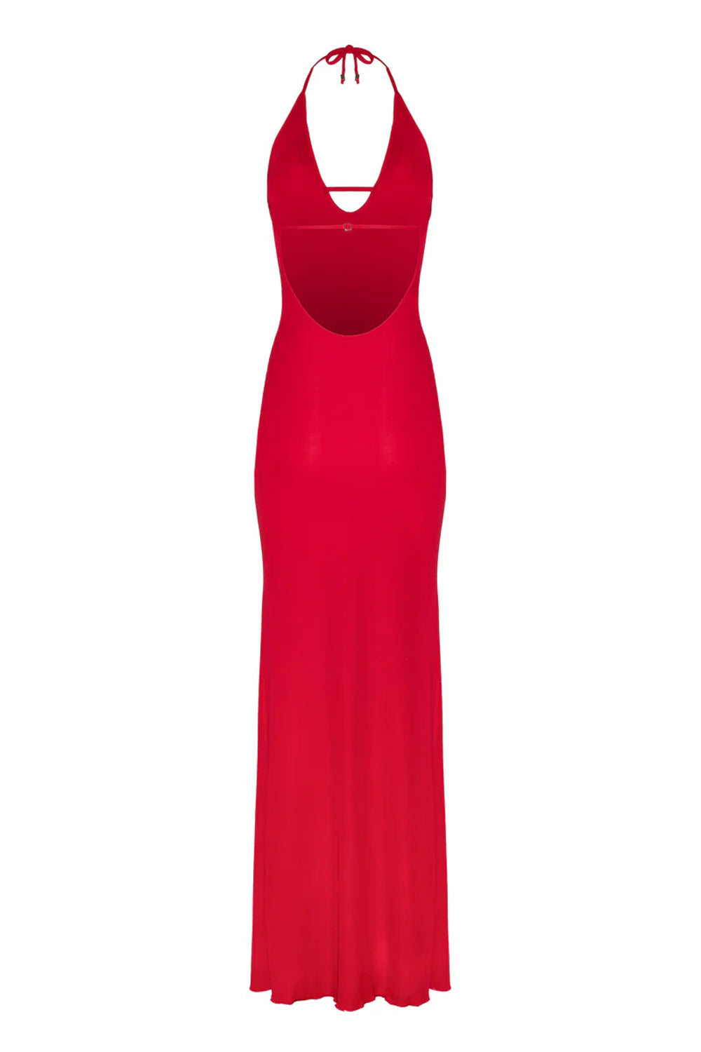 Donna Abito Lungo Rochelle Rouge SAND Rosso Ibisco con Volant