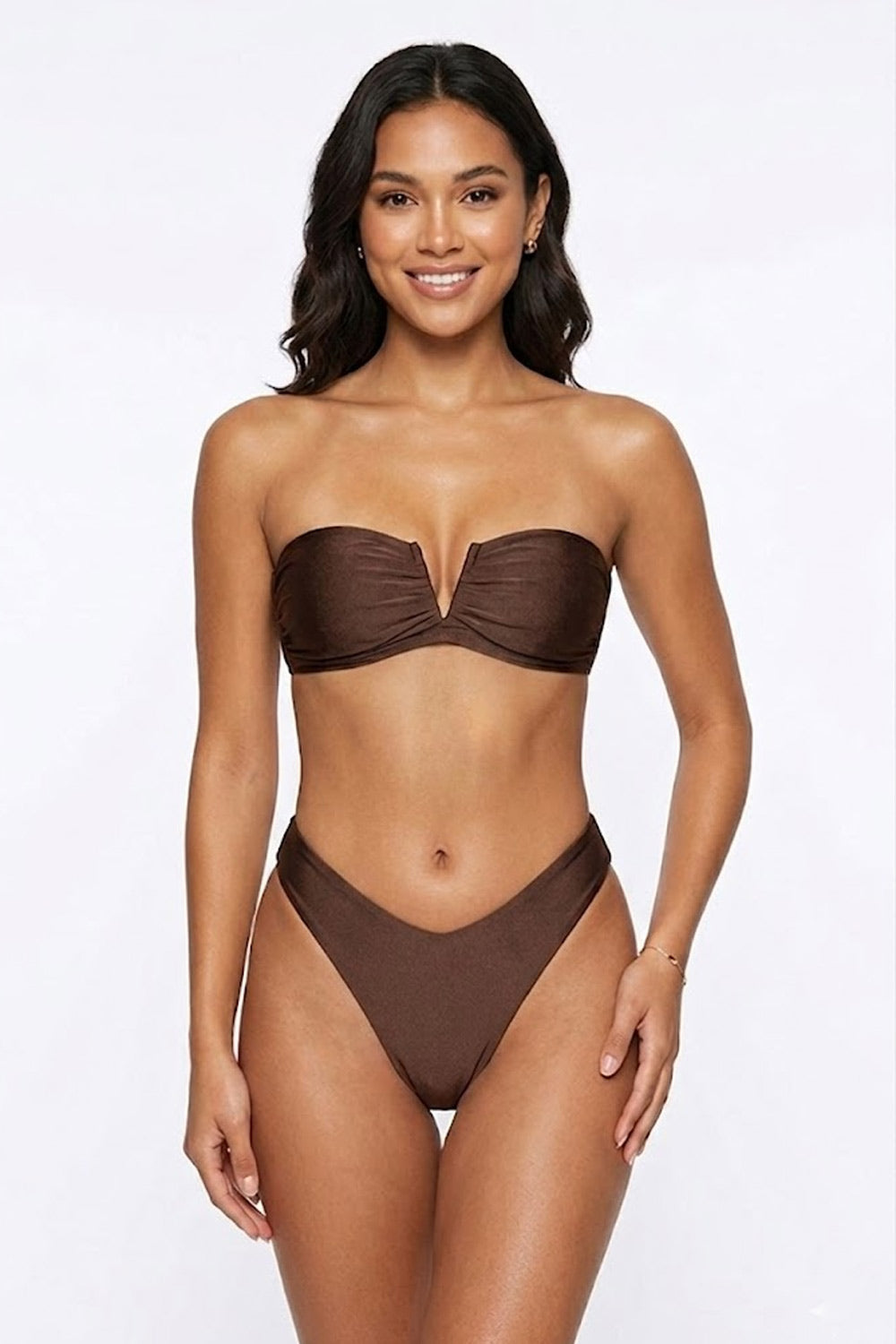 Bikini Fascia a V con slip americano fisso