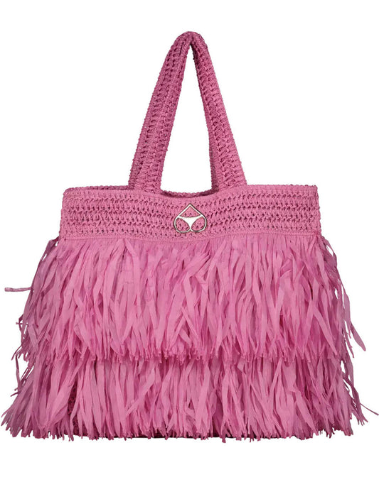Miss Bikini - Borsa grande in Rafia con frange