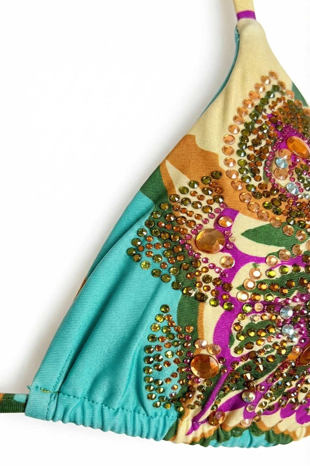 Miss Bikini - Bikini Triangolo damascato con cristalli V6031S W0636 DATU