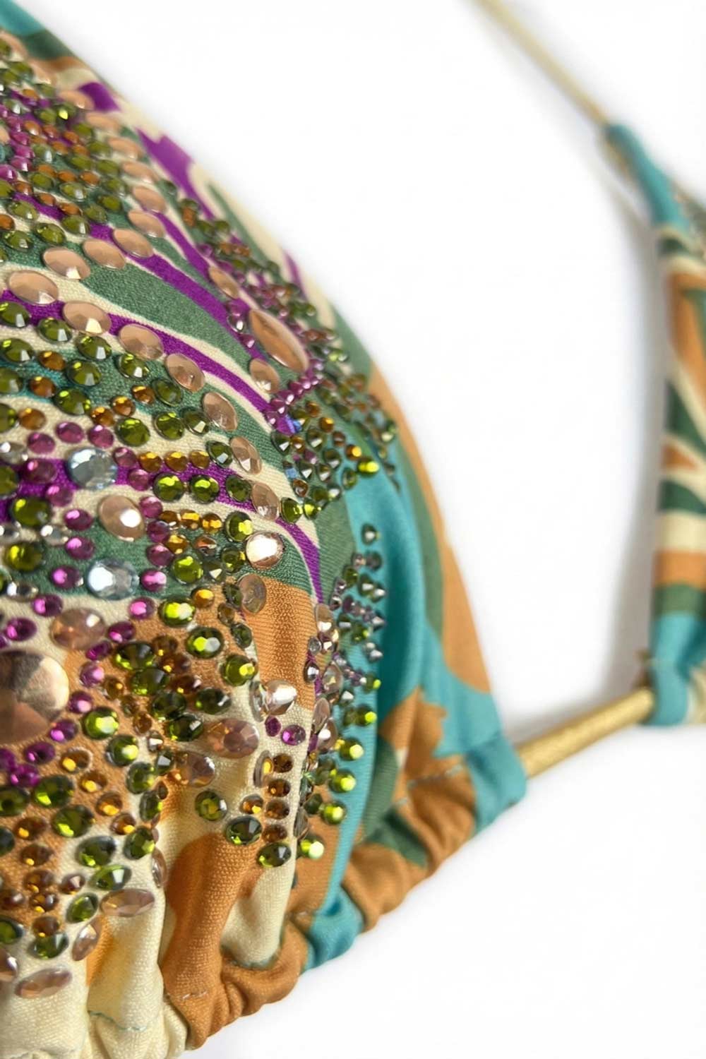 Miss Bikini - Bikini Triangolo damascato con cristalli V6031S W0636 DATU