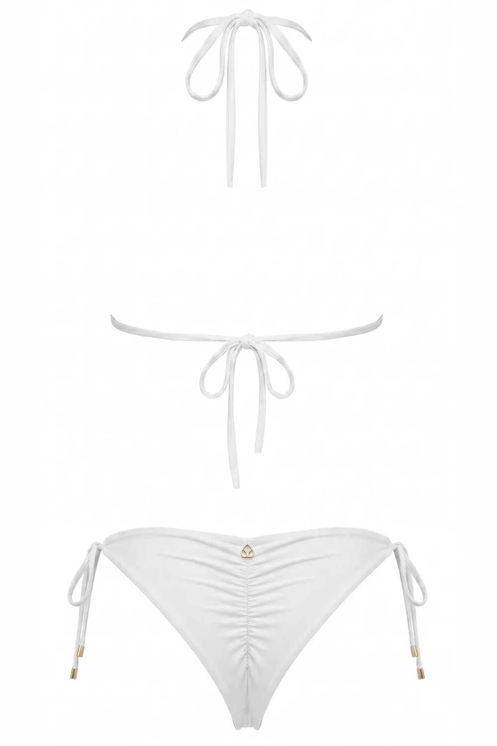 Donna Bikini Triangolo Miss Bikini Luxe Pizzo Floreale Bianco